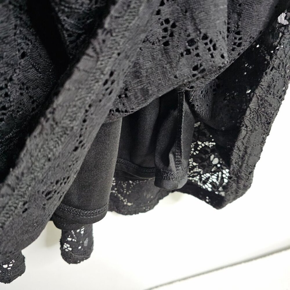 NWT MAURICES+ Lace Dress BLACK 3X Plus size Skater Whimsigoth Chic Lined Goth - Picture 5 of 9